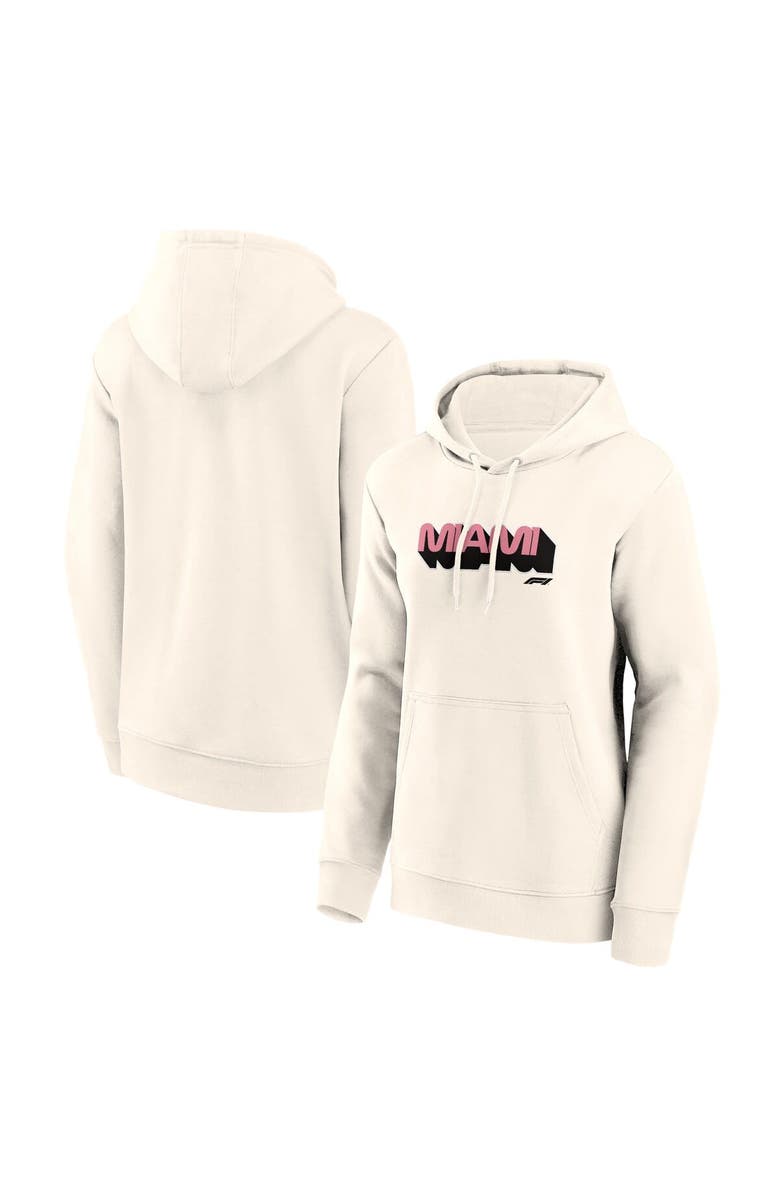 FANATICS Women's  White Formula 1 Miami Grand Prix Fleece Pullover Hoodie, Alternate, color, 