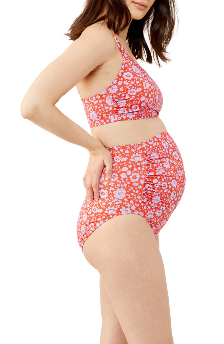 A PEA IN THE POD Floral Two-Piece Maternity Swimsuit, Alternate, color,