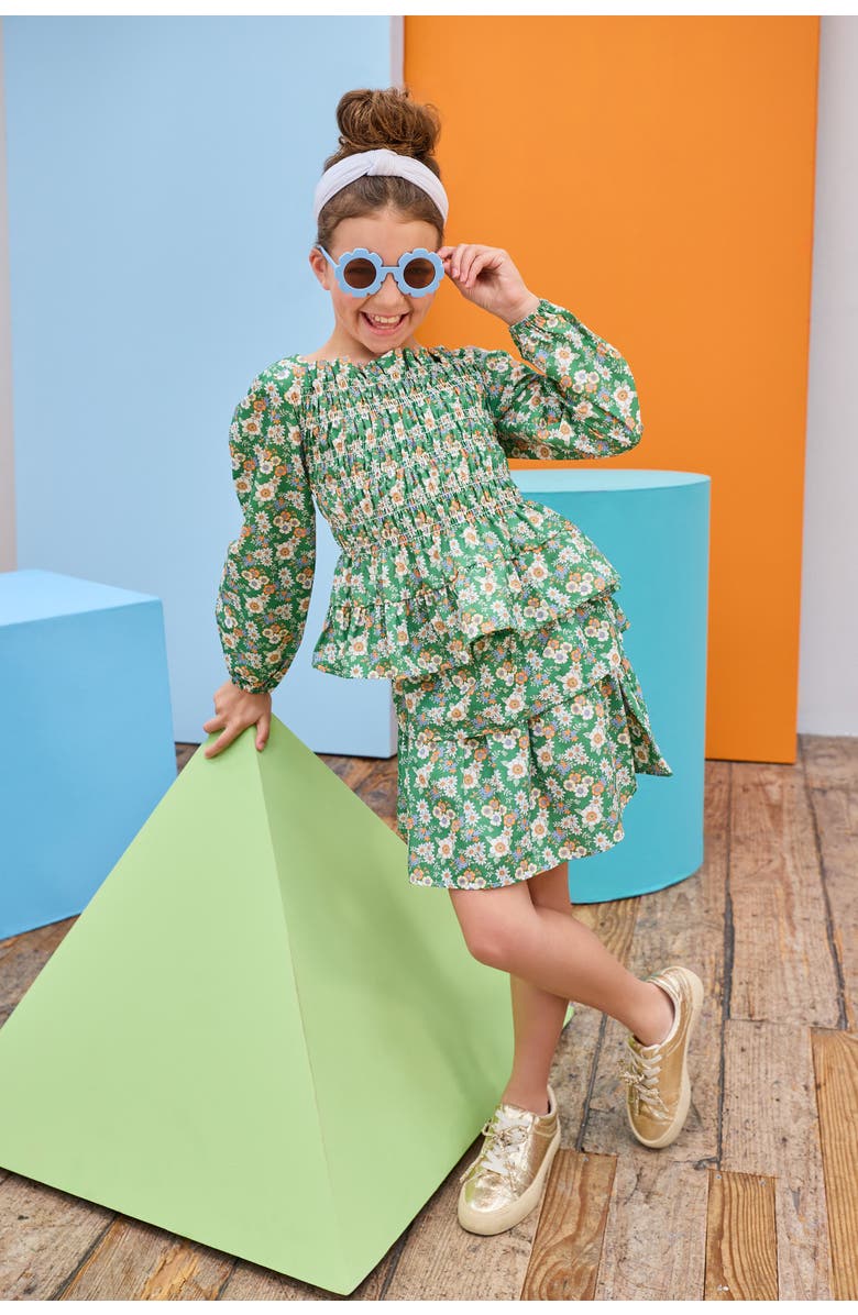 BISBY Kids' Tiered Skort, Alternate, color, Greenwich Garden Green