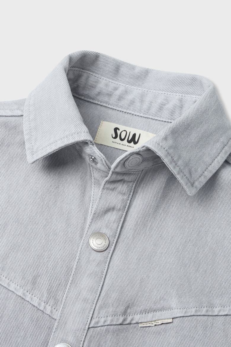Organic Cotton Denim Balloon Overshirt, Alternate, color, Harbor Mist