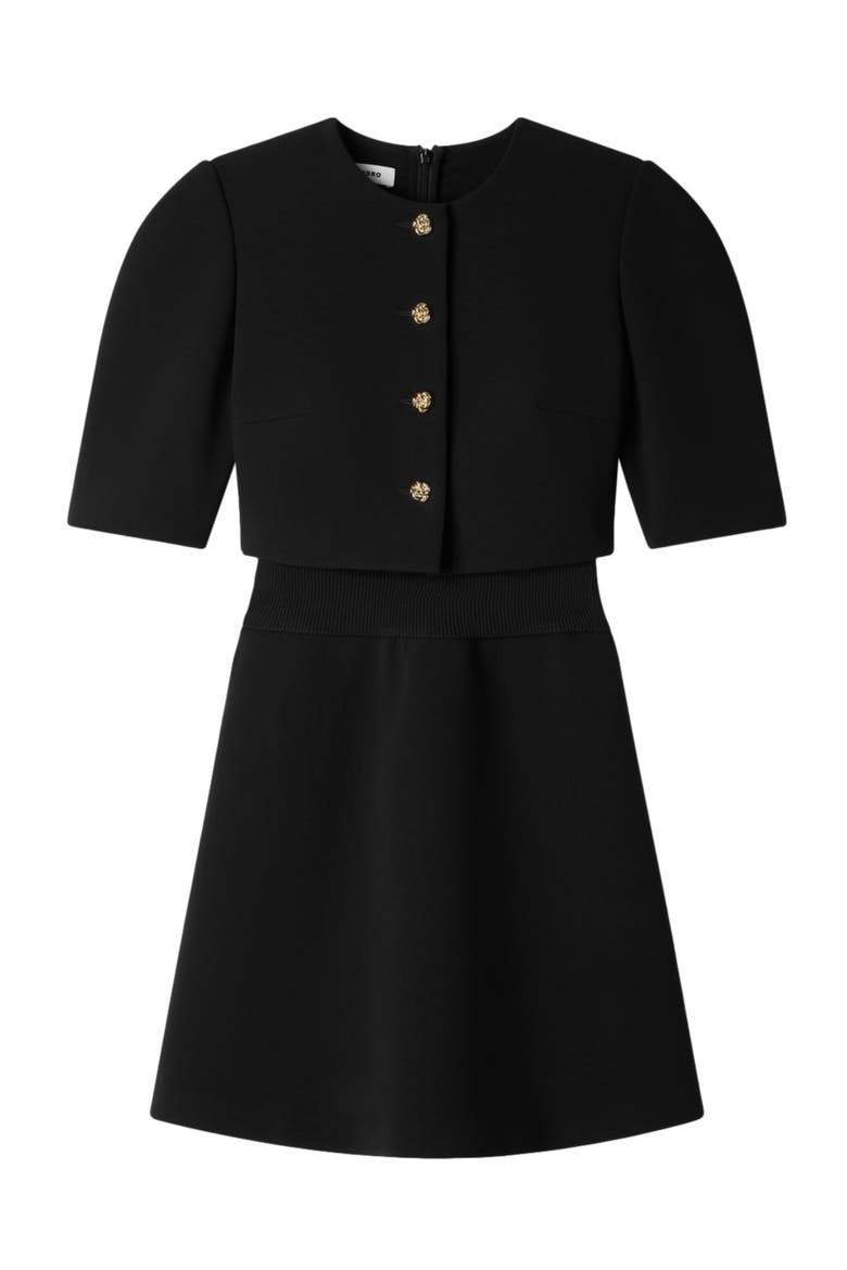 Short 2-in-1 dress, Alternate, color, Black