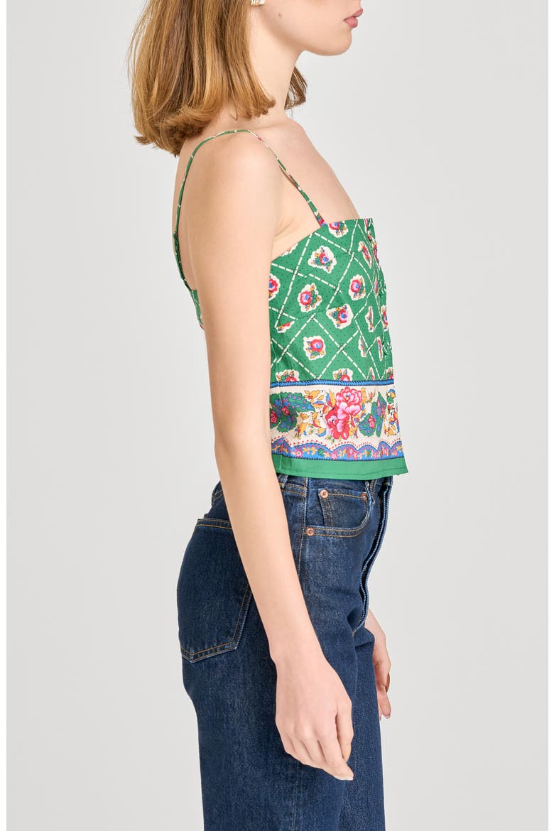 Josefina Mix Print Crop Top, Alternate, color, GREEN SCARF