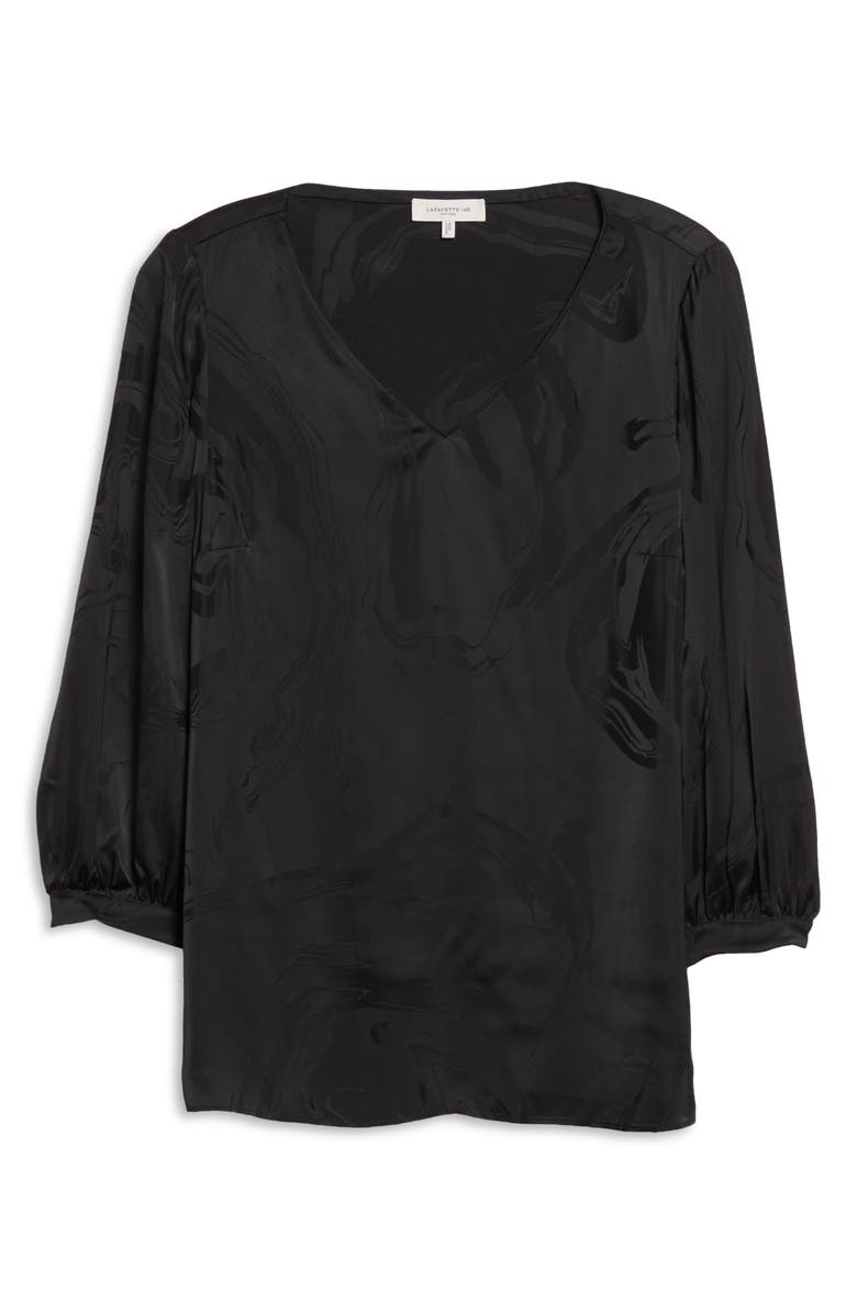Lafayette 148 New York Arnette Jacquard Satin Blouse, Alternate, color,