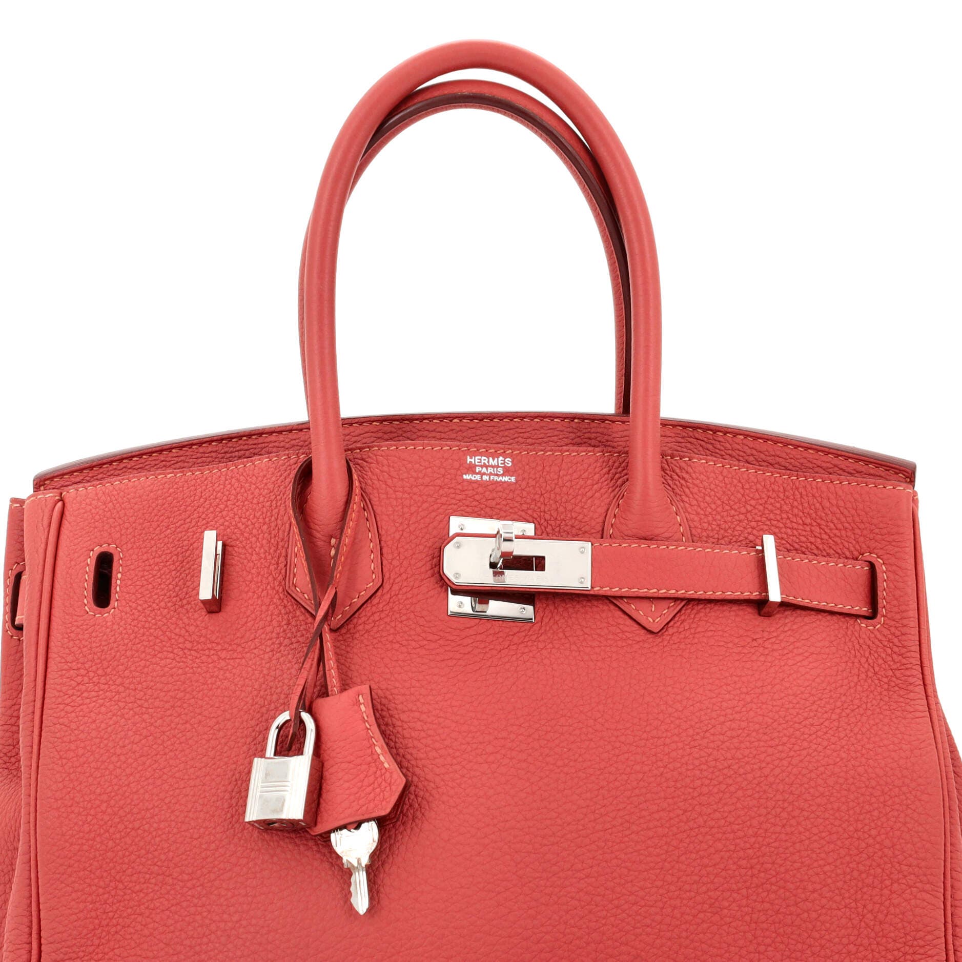 Pre-Owned Hermes Birkin Handbag Red Togo with Palladium Hardware 30, Alternate, color, Rouge Pivoine