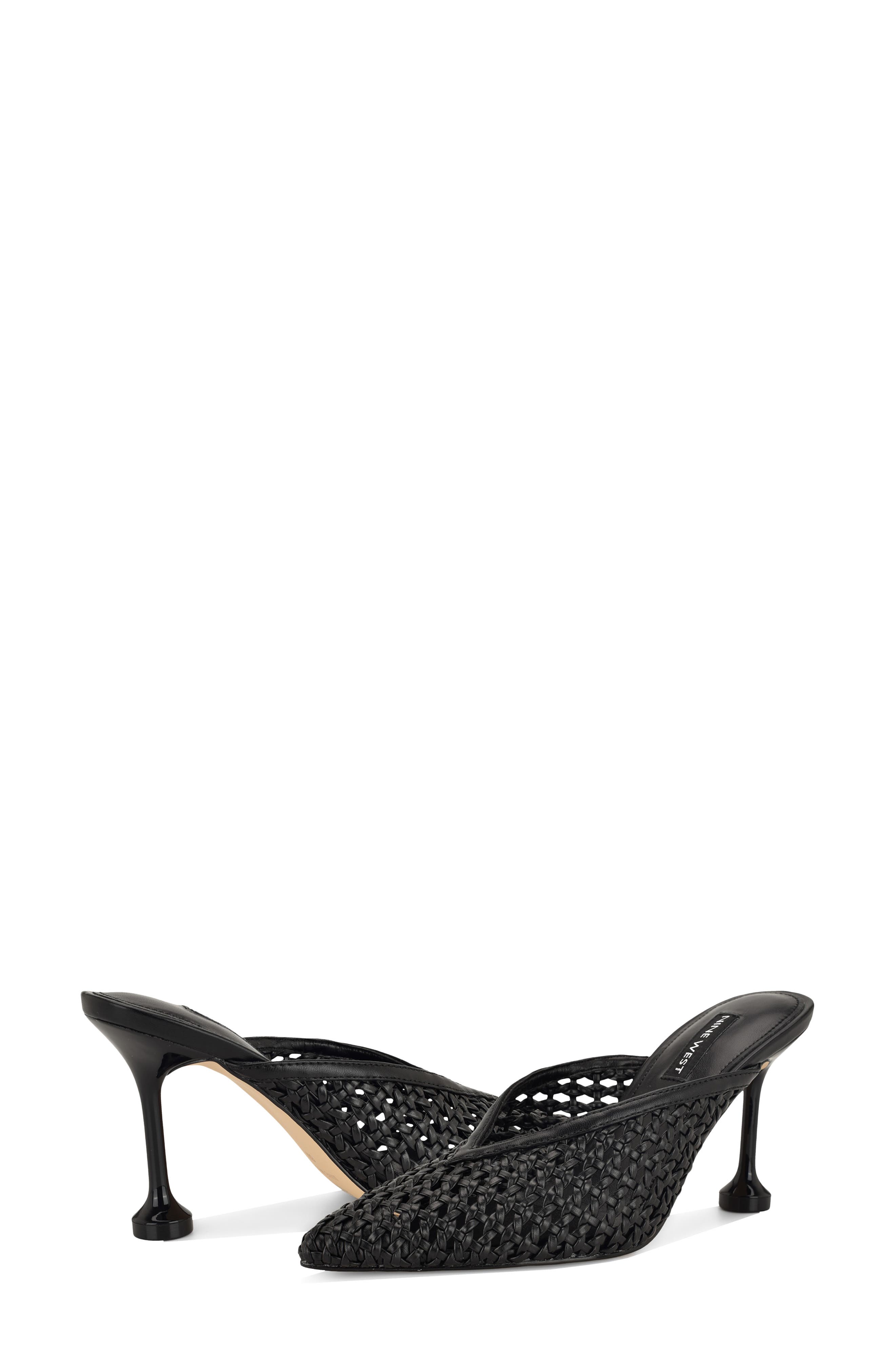 Nine West Grasso Woven Mule, Alternate, color, Black
