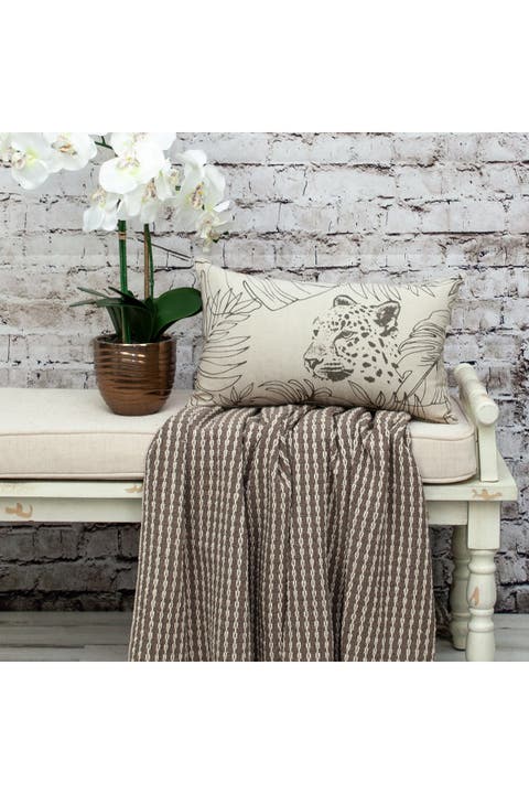 Ursula Transitional Beige Throw Pillow