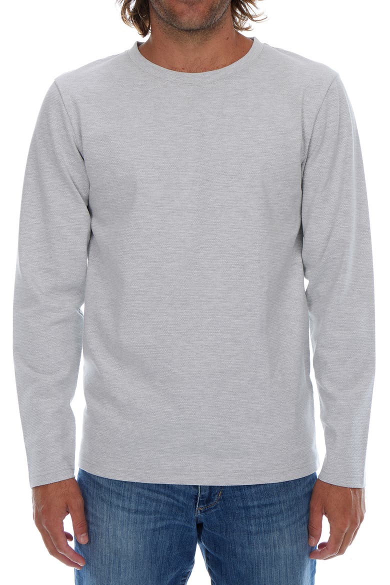 Textured Long Sleeve Crewneck T-Shirt, Main, color, OATMEAL HEATHER
