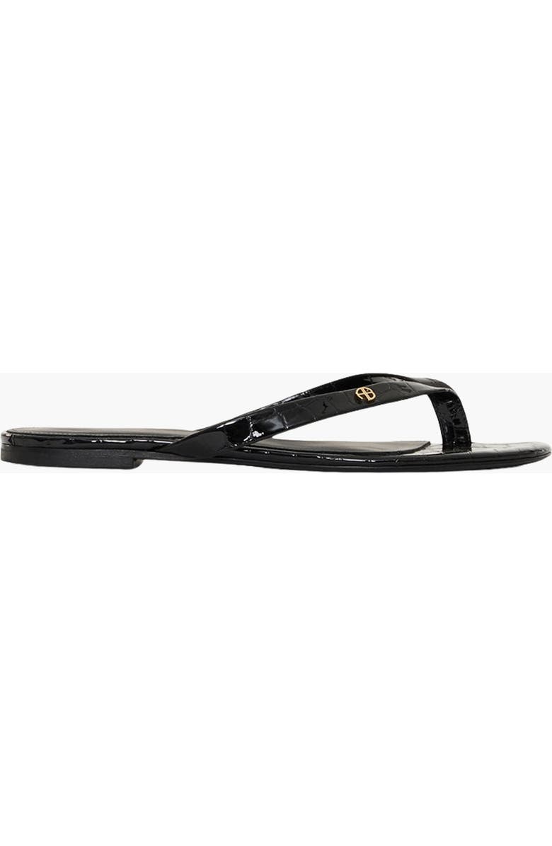 ANINE BING Noelle Thong Sandals, Main, color, Embossed Black