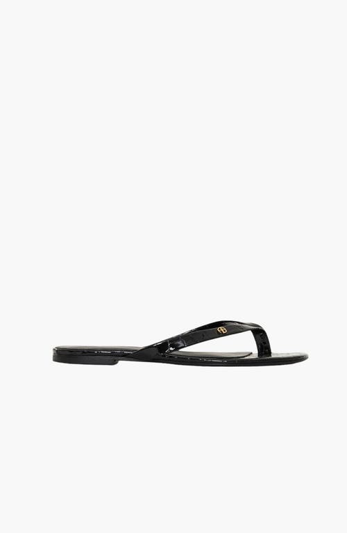ANINE BING Noelle Thong Sandals in Embossed Black at Nordstrom, Size 38