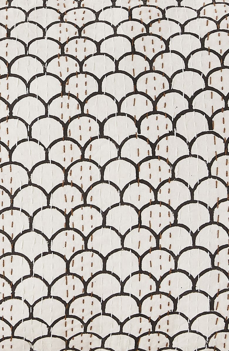 MELANGE HOME Scallop Kantha Set of 2 Cotton Shams, Alternate, color, Indigo