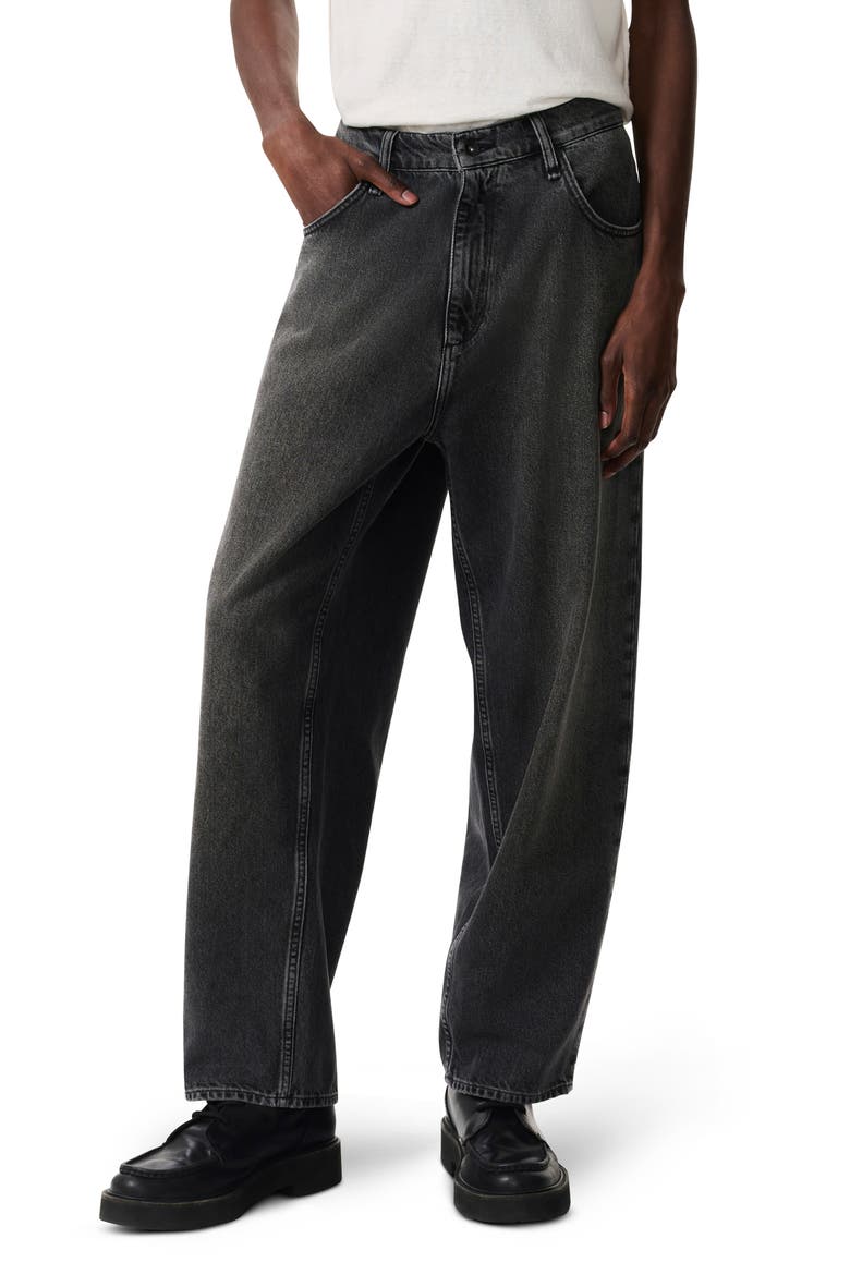 RB Baggy Authentic Rigid Straight Leg Jeans, Main, color, ONYX
