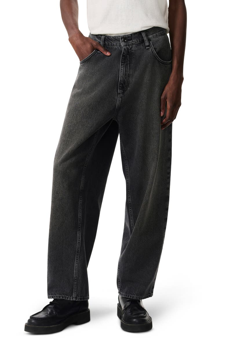 rag & bone RB Baggy Authentic Rigid Straight Leg Jeans, Main, color, Onyx