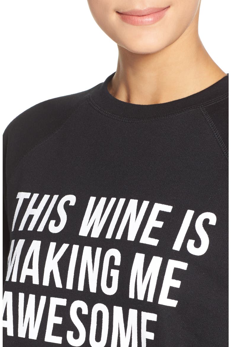 'This Wine' Crewneck Sweatshirt, Alternate, color, BLACK