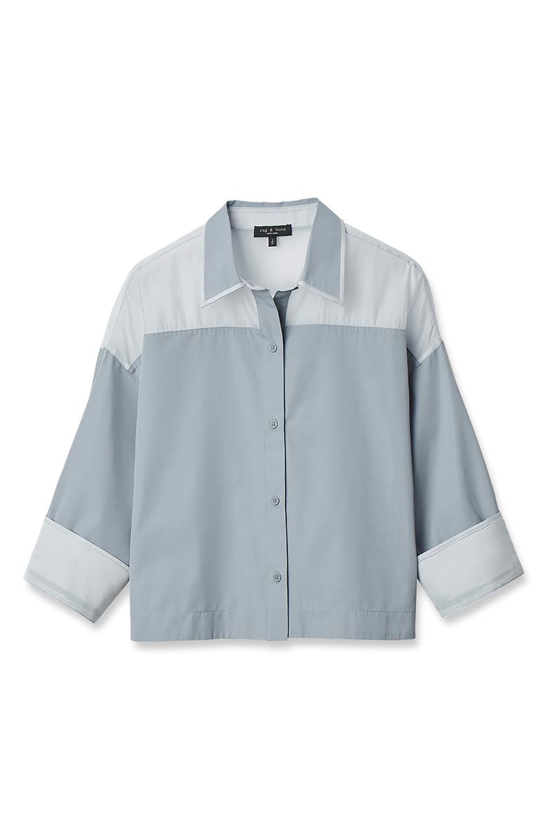 rag & bone Elly Crop Button-Up Shirt, Alternate, color, Grey