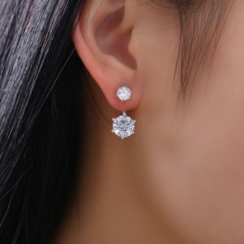 Anna Zuckerman Reflejo 2.50 Carat Earrings Studs And Jackets Set In White Diamond Crystalline