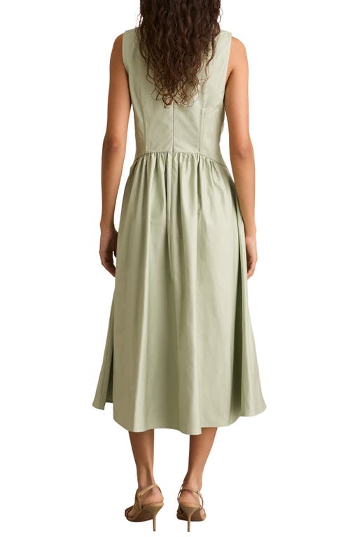 Reiss Liza Cotton Dress In Green