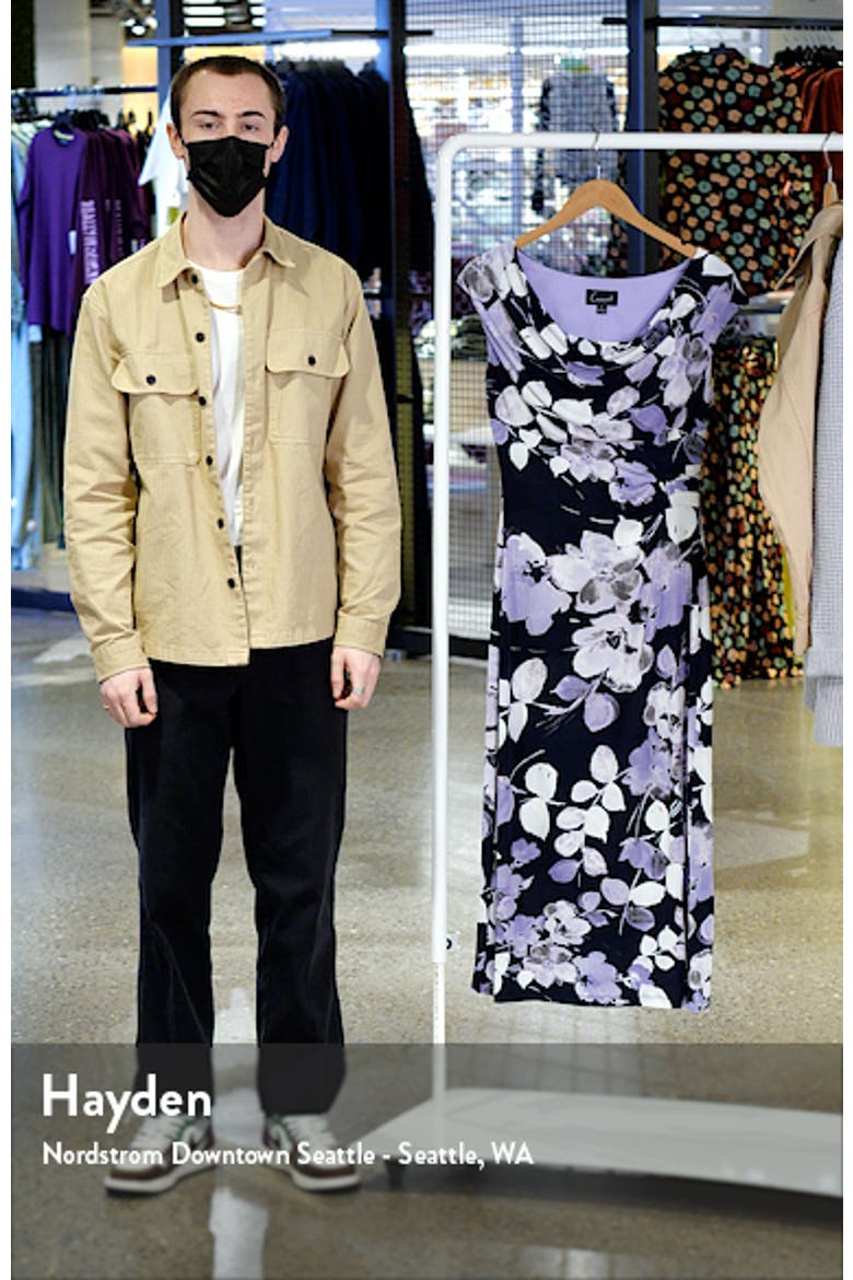 Floral Drape Neck Dress video