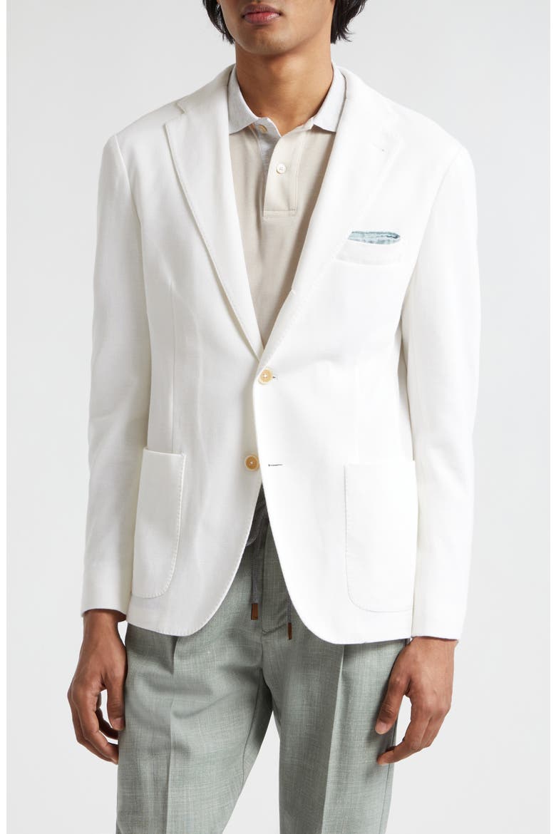 Cotton & Cashmere Sport Coat with Removable Hooded Bib, Alternate, color, 01 WHITE
