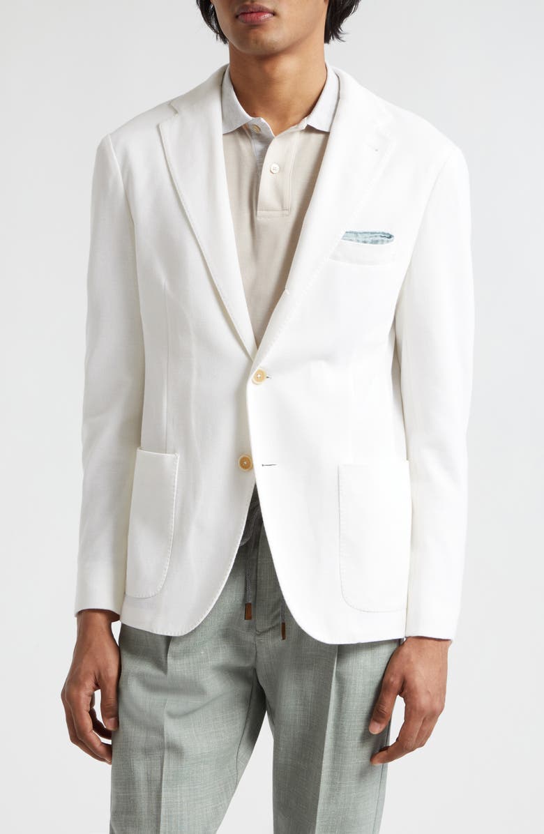 Eleventy Cotton & Cashmere Sport Coat with Removable Hooded Bib, Alternate, color, 01 White