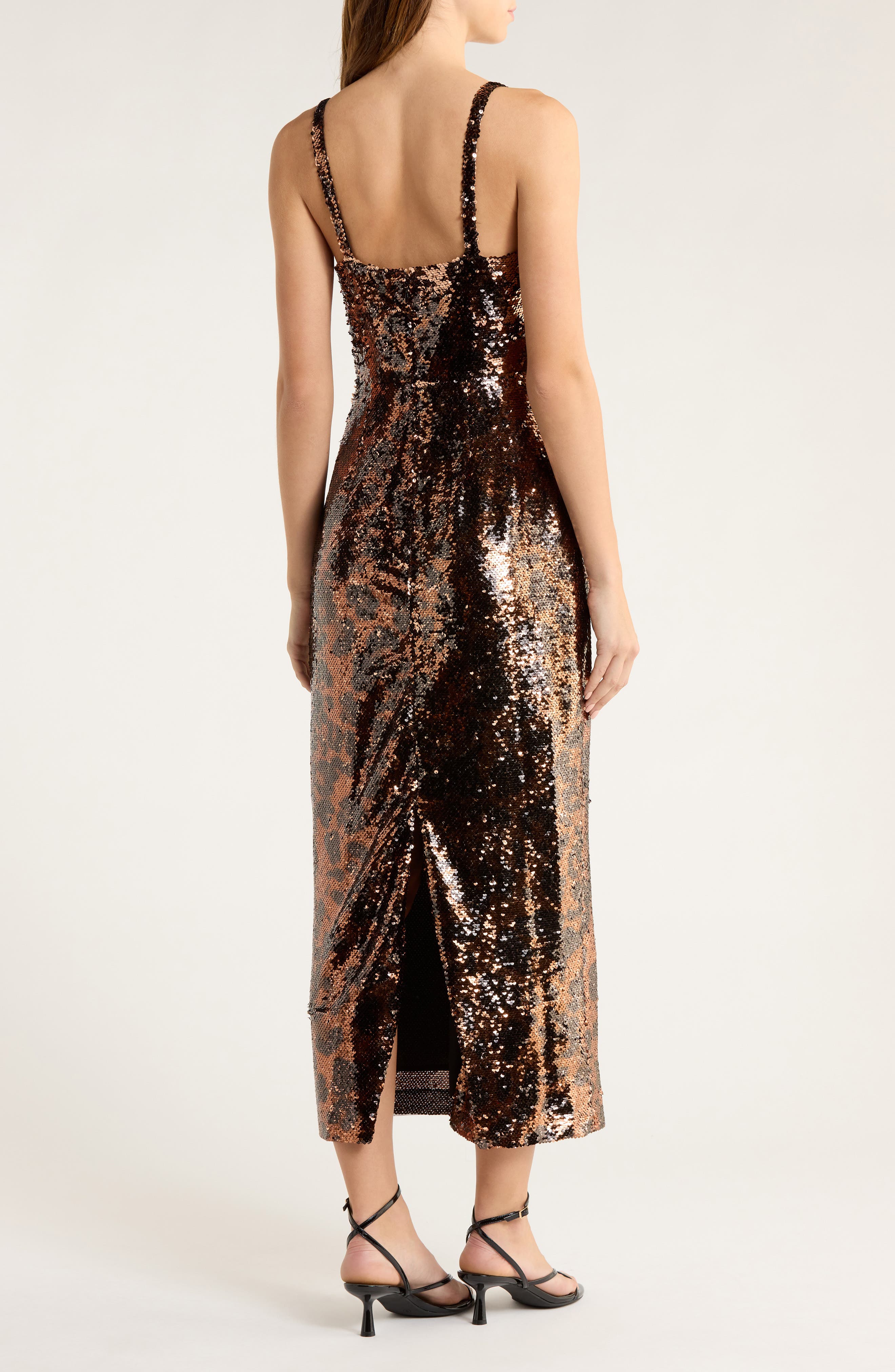 Noella Leopard Sequin Midi Sheath Dress - image 2