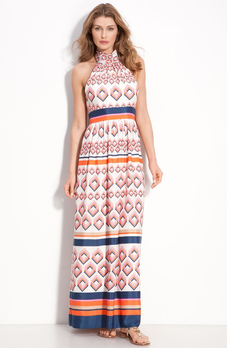 Eliza J Tie Neck Maxi Dress, Main, color,
