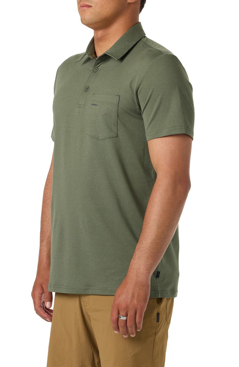 O'Neill TRVLR UPF Performance Polo, Alternate, color, Heather Dark Olive