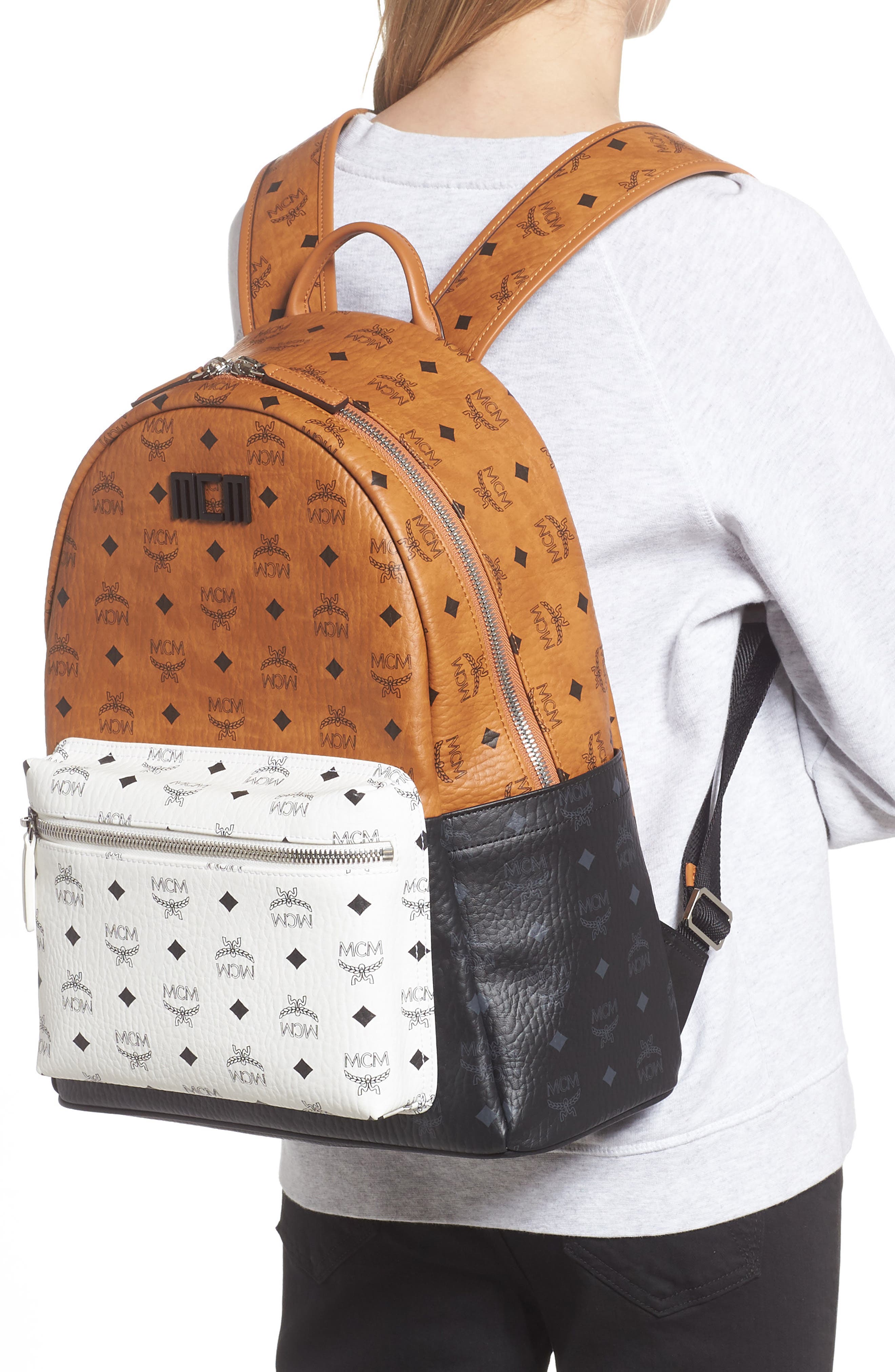 MCM Stark 40 Visetos Mix Backpack, Alternate, color, 