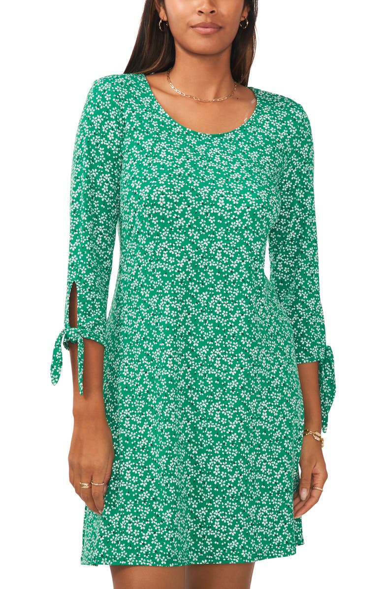 Chaus Floral Print Swing Dress, Alternate, color, Luxe Green