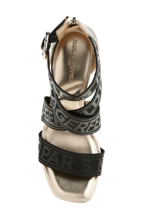Karl Lagerfeld Paris Careliz Ii Strappy Sandal In White Gold