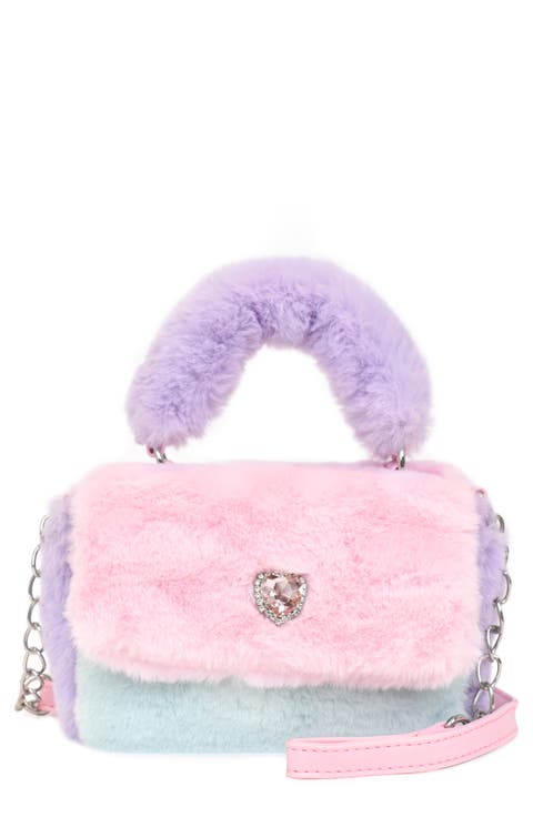 Kids' Heart Faux Fur Crossbody Bag