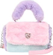 OMG Accessories Kids' Heart Faux Fur Crossbody Bag