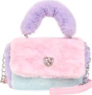 OMG Accessories Kids' Heart Faux Fur Crossbody Bag