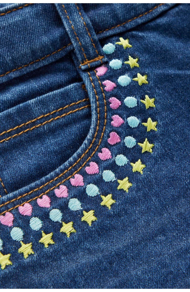 Mini Boden Kids' Embroidered Denim Shorts, Alternate, color, Mid Vintage Embroidered