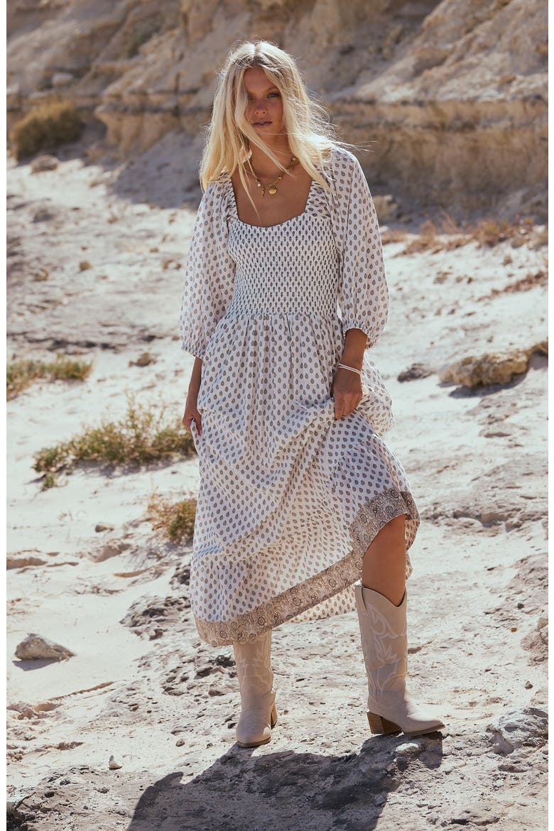 Emelina Smocked Maxi Dress, Alternate, color, TEMPLE