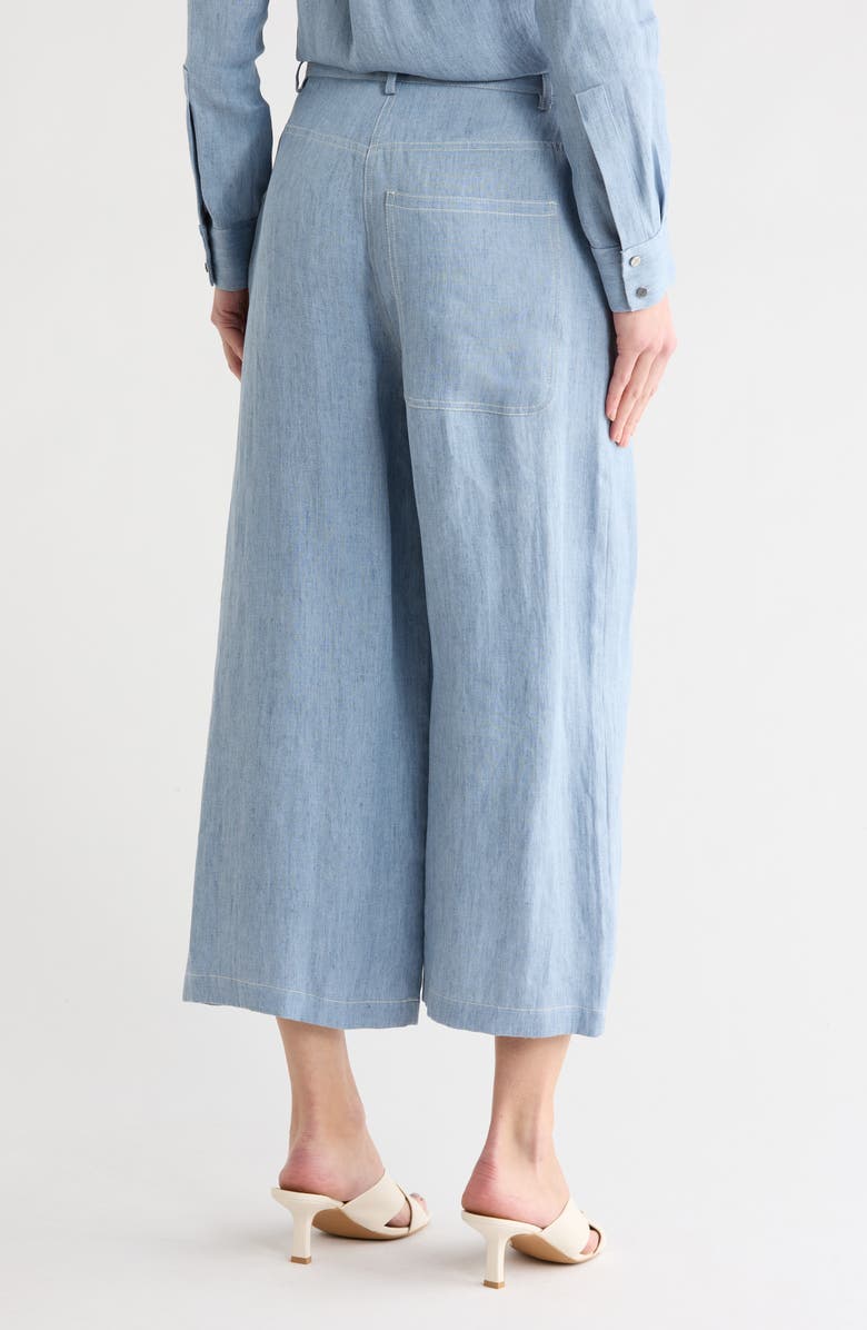 TWP Howard Cropped Wide Leg Pants, Alternate, color, Light Indigo
