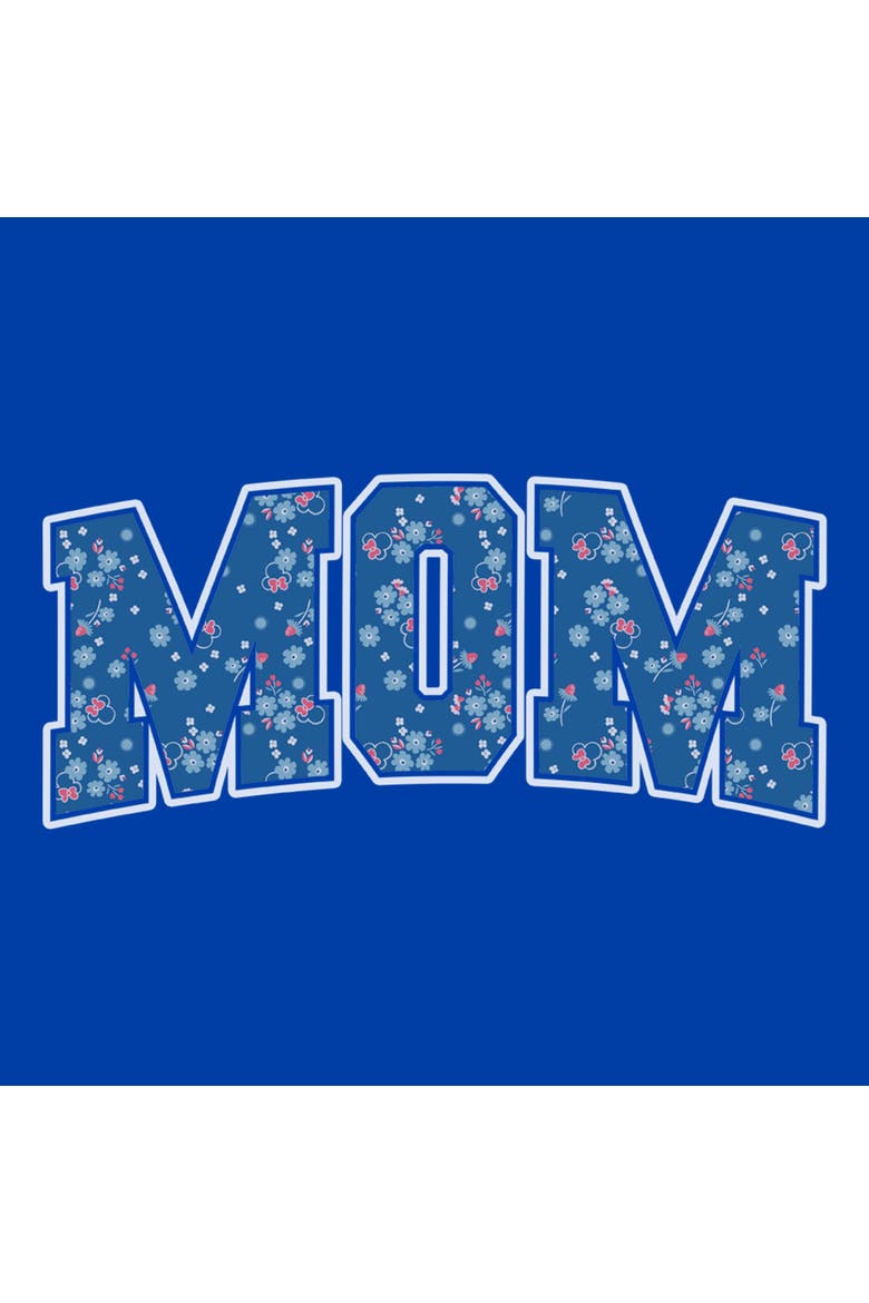 Men's Minnie Mouse Mom Collegiate Flower Pattern  Graphic T-Shirt, Alternate, color, Royal Blue