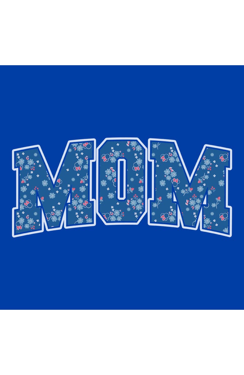 Minnie Mouse Men's Minnie Mouse Mom Collegiate Flower Pattern  Graphic T-Shirt, Alternate, color, Royal Blue