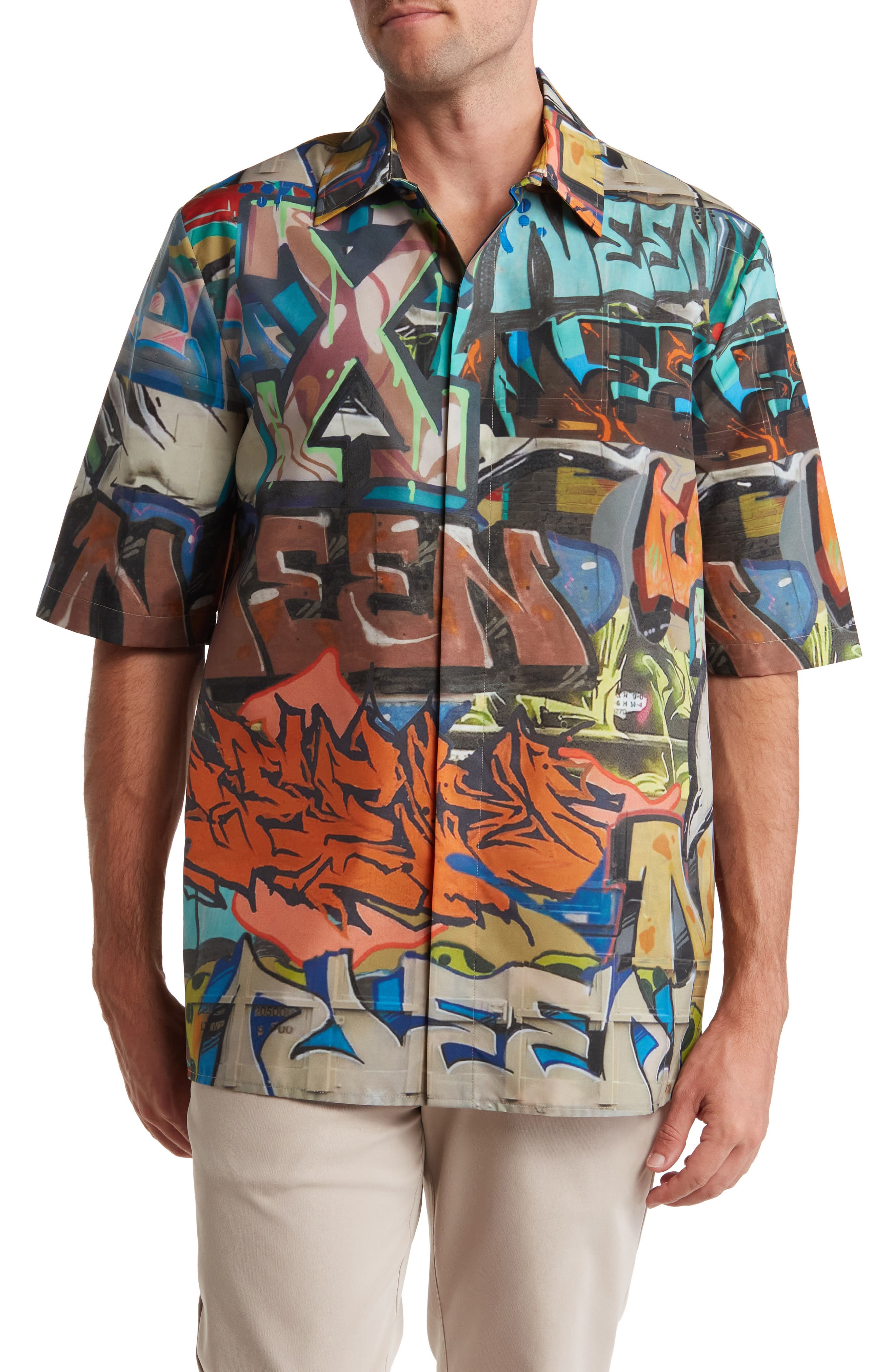 Off-White Neen Short Sleeve Button-Up Shirt (Men) | Nordstromrack