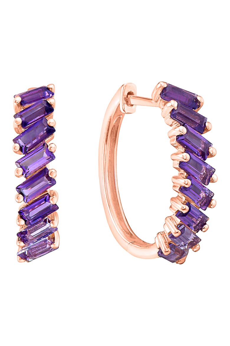Amethyst Hoop Earrings, Main, color, PURPLE MULTI
