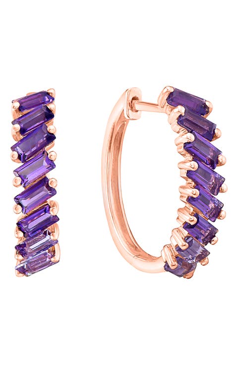 Amethyst Hoop Earrings