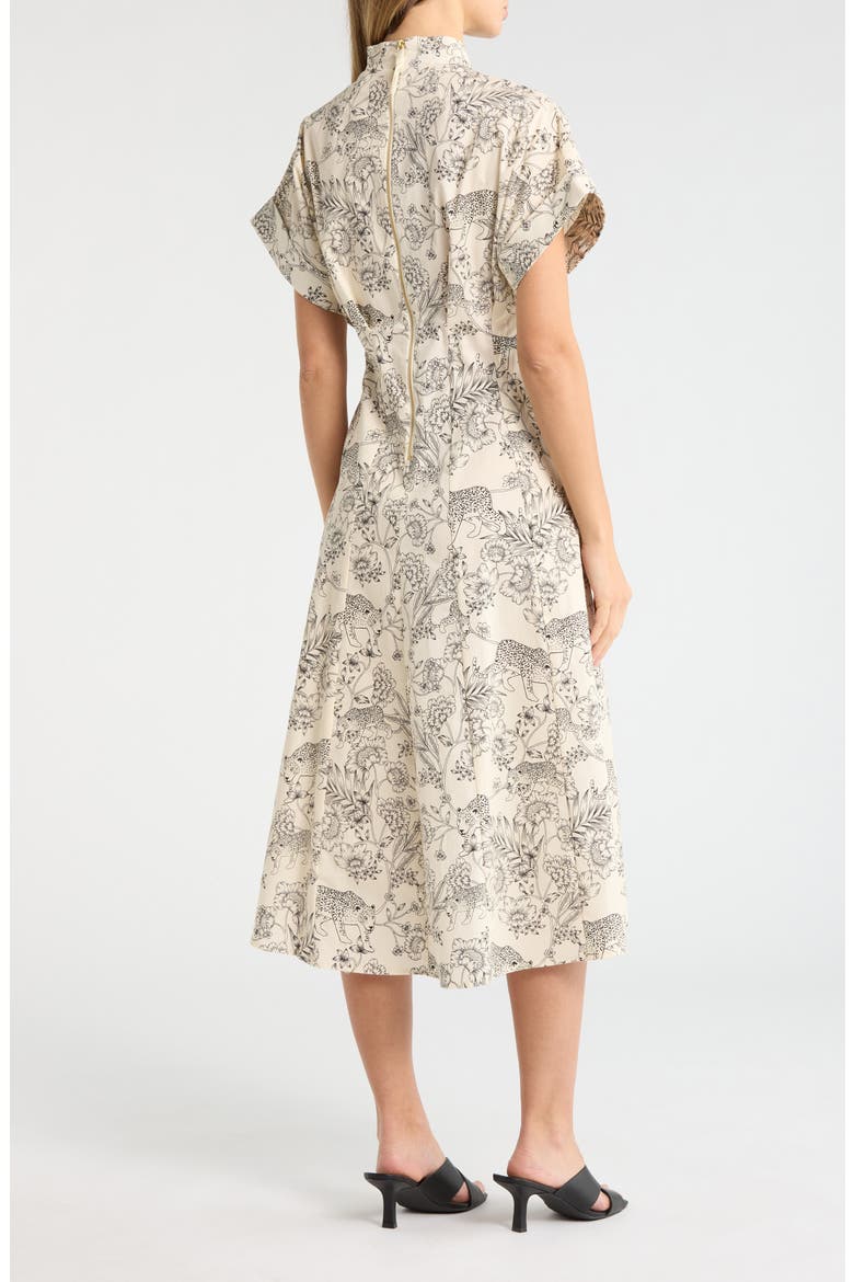 Safari Drop Shoulder Midi Dress, Alternate, color, CREAM/ BLACK