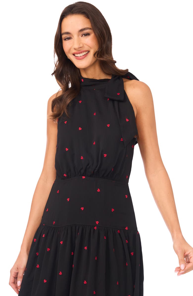 CeCe Embroidered Sleeveless Tiered Maxi Dress, Alternate, color, Rich Black