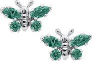Mignonette Butterfly Birthstone Sterling Silver Earrings