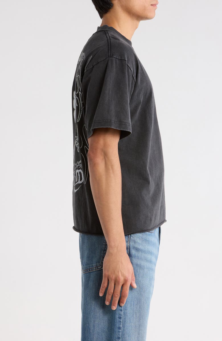 PacSun Cyber Hand Cotton Graphic T-Shirt, Alternate, color, Washed Black