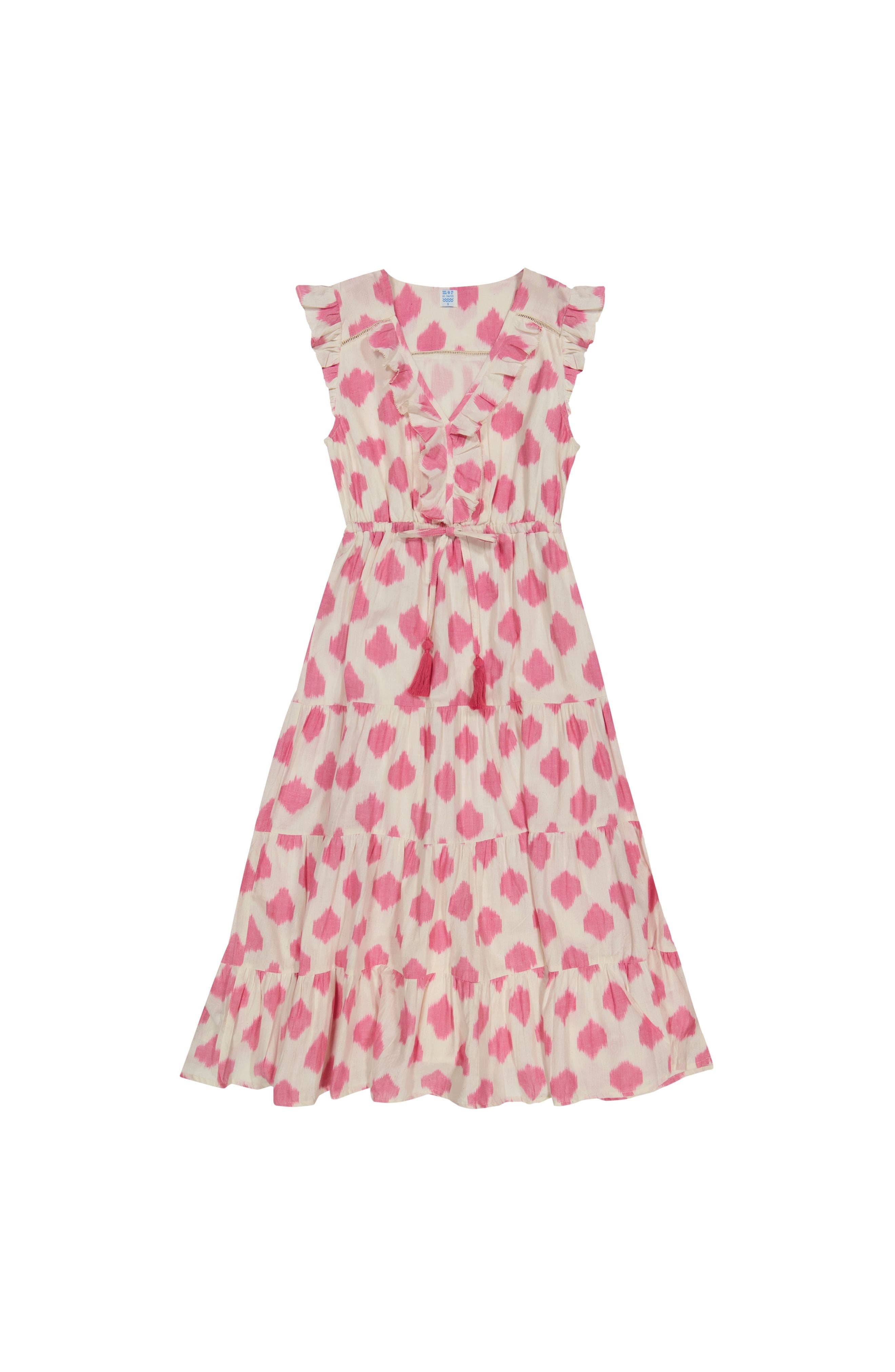 Mer St. Barth Giselle Women's Maxi Dress White Pink Ikat (Women ...