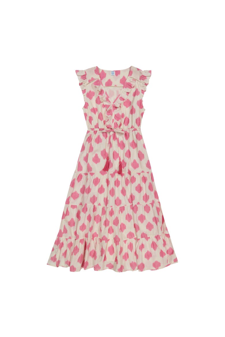 Giselle Women's Maxi Dress White Pink Ikat, Alternate, color, Pink