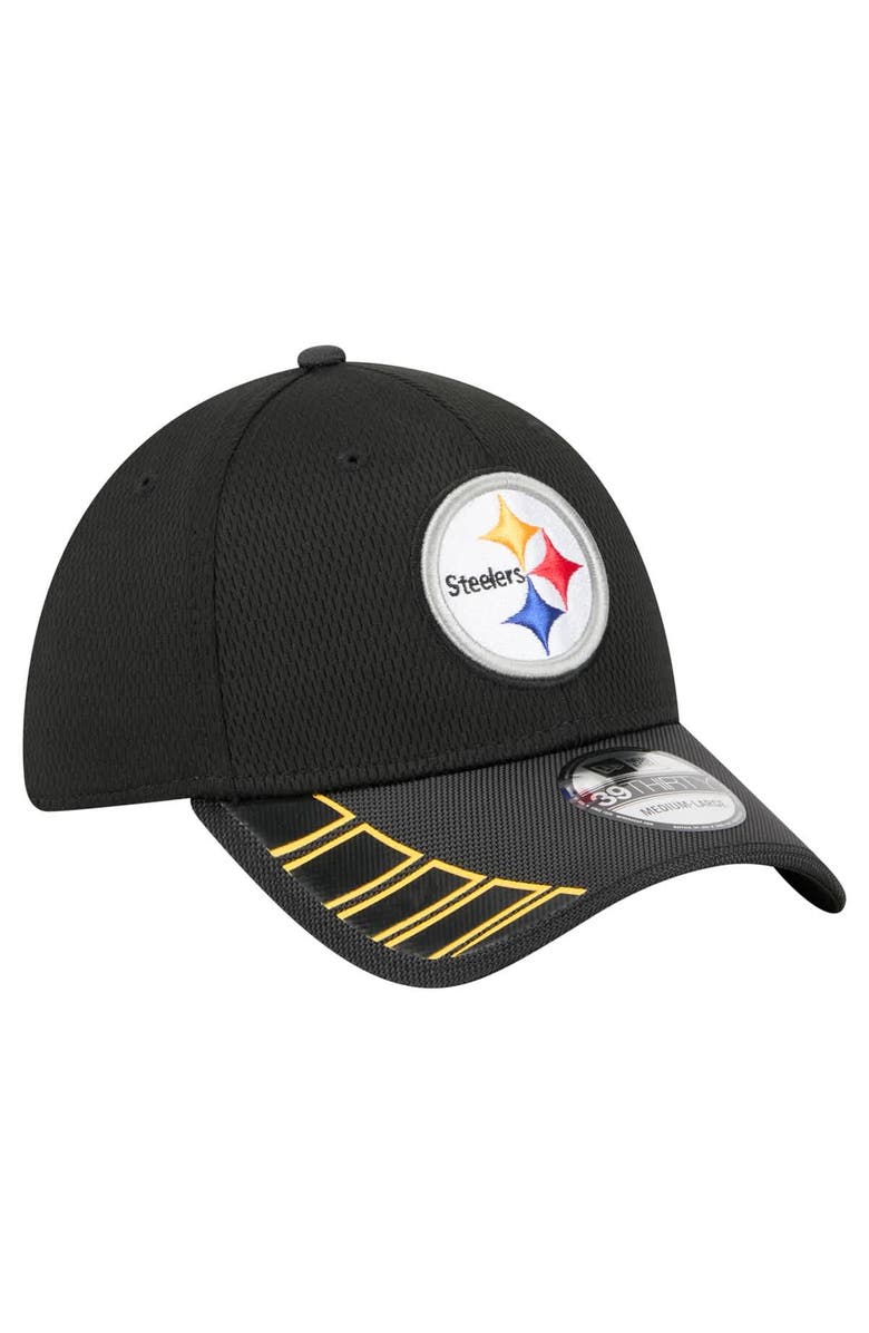 New Era Men's New Era Black Pittsburgh Steelers Visor Hit 39THIRTY Flex Hat, Alternate, color, 