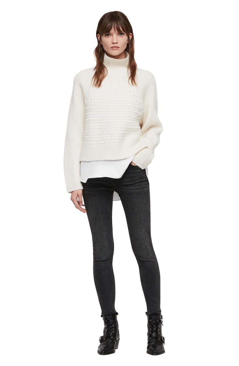 AllSaints Jones Cable Sweater, Alternate, color, 