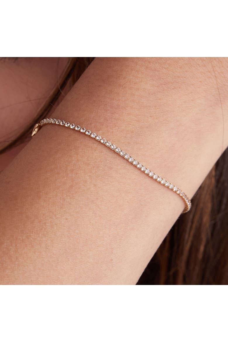 White Topaz Tennis Bracelet, Alternate, color, Gold
