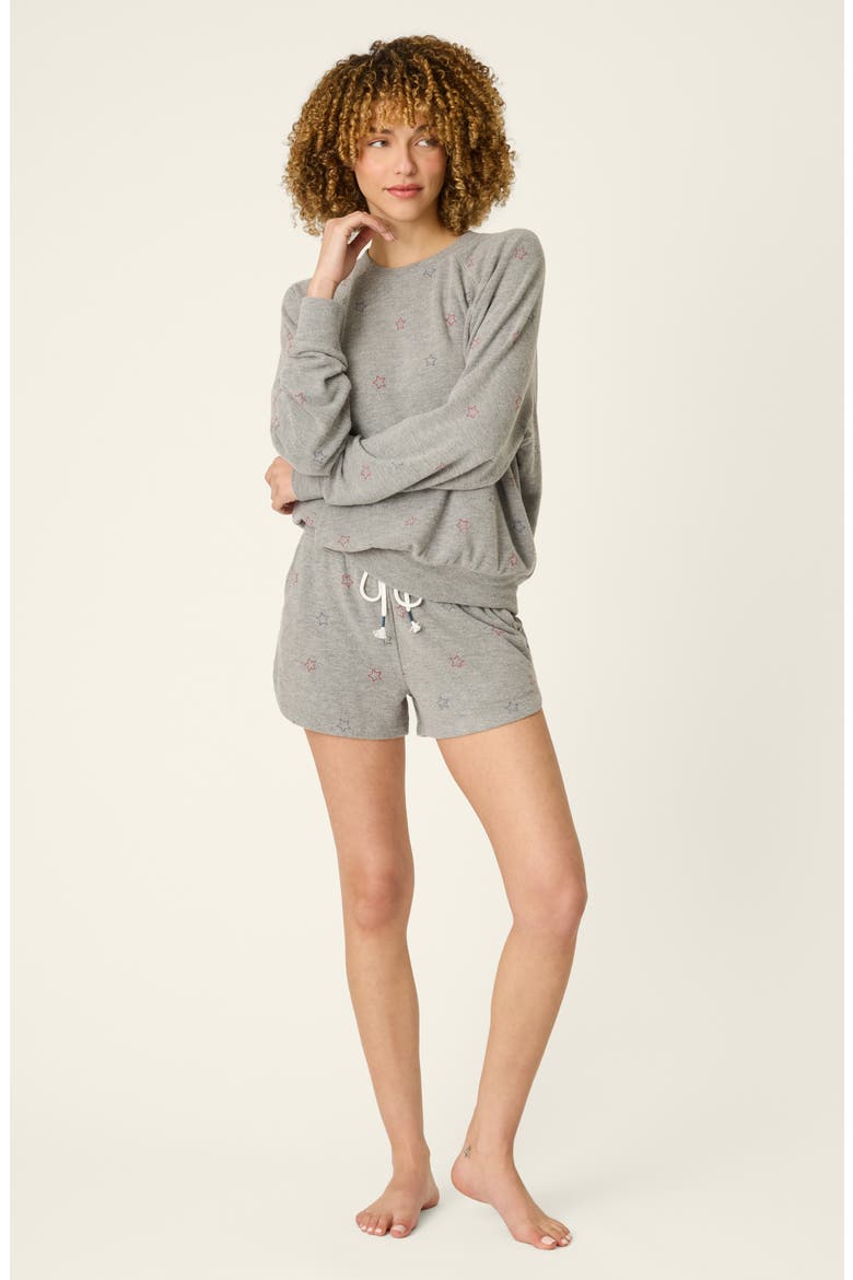 Red, White & Woof Star Print Lounge Sweatshirt, Alternate, color, DARK GREY